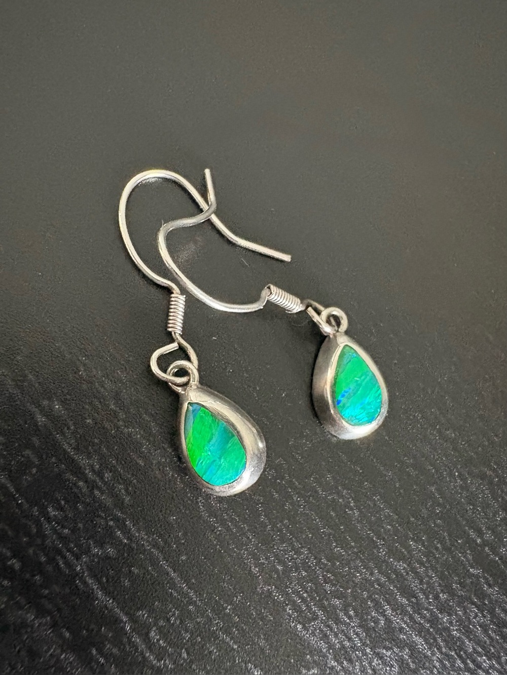 Vintage Silver Mexico Fire Opal Earrings